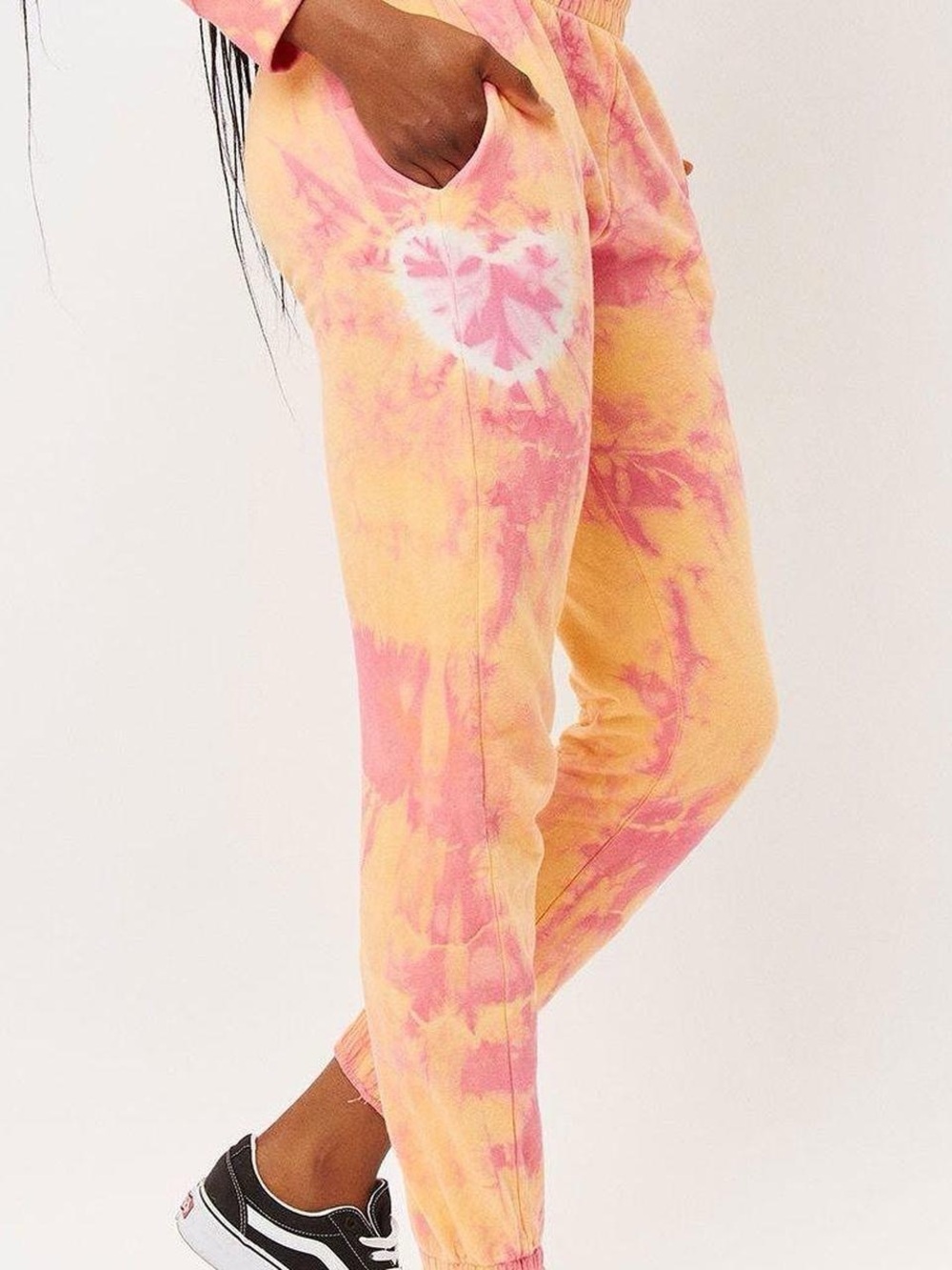 Frankies Bikinis Aiden Sweatpant Tie Dye Size XS Pink Orange